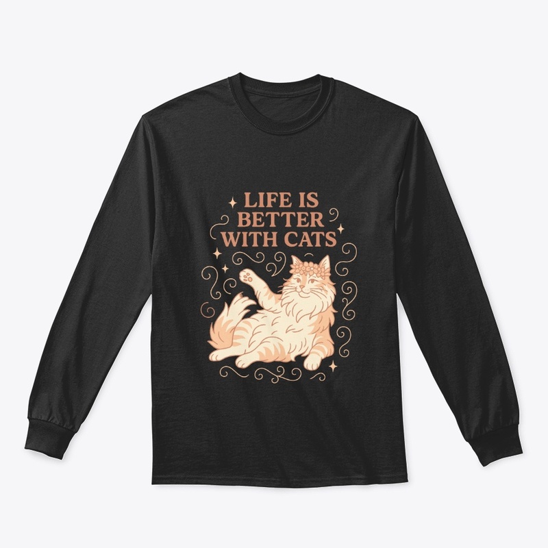 Life Is Better With Cats Floral Frame
