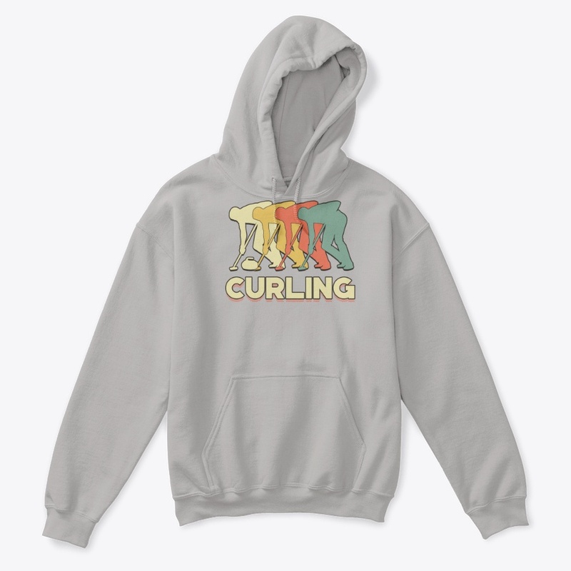 Retro Vintage Curling For Sports Lover