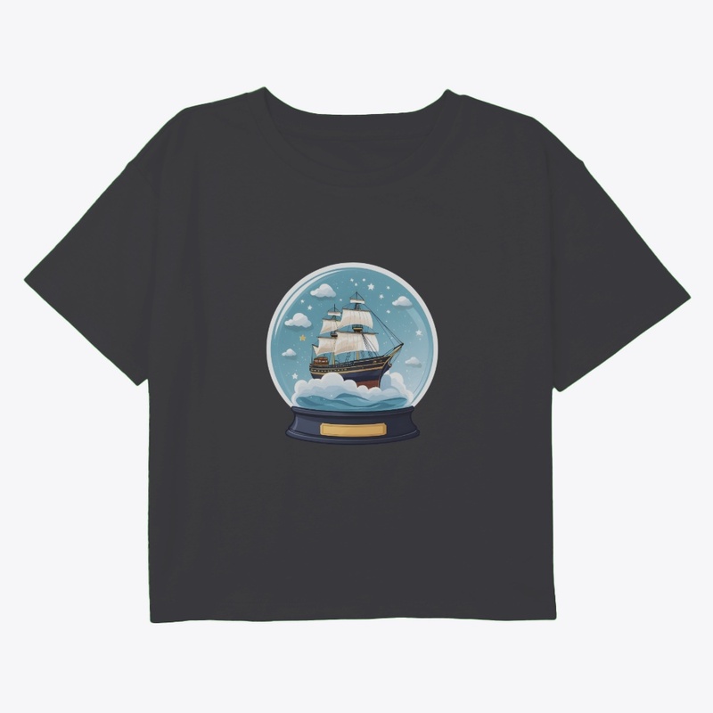 Cloud Ship in a Snow Globe.