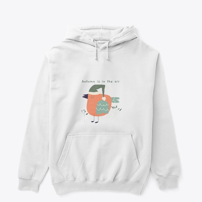 Autumn Air, Cute Bird, Cozy Fall. 