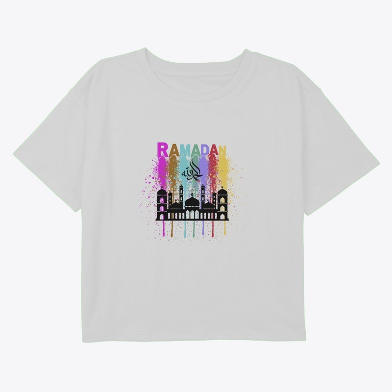 Colorful Ramadan Mosque Paint Splash Art