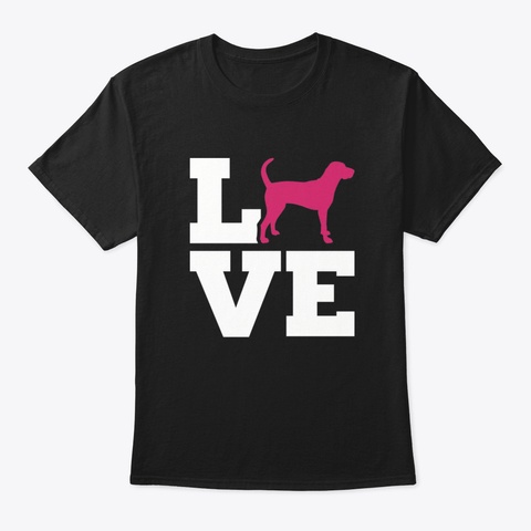 American English Coonhound Love Black T-Shirt Front