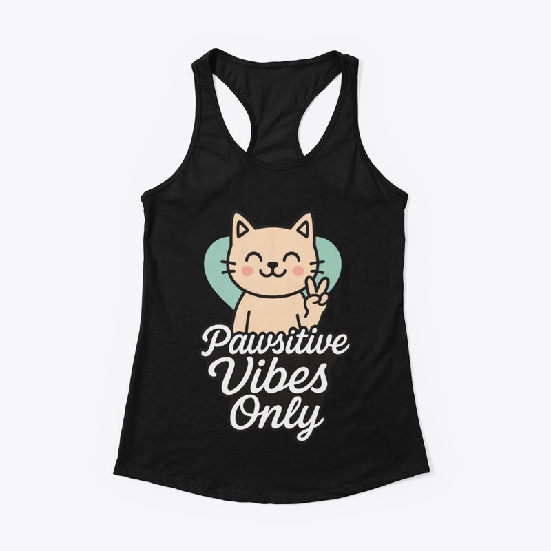Pawsitive Vibes Only Cute Cat Shirt