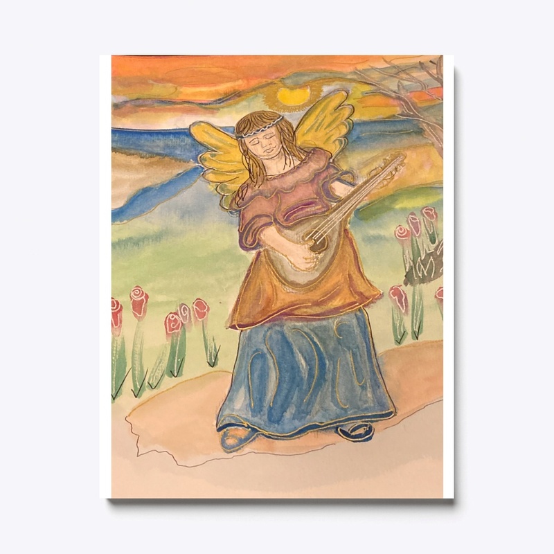 Angel playing guitar
