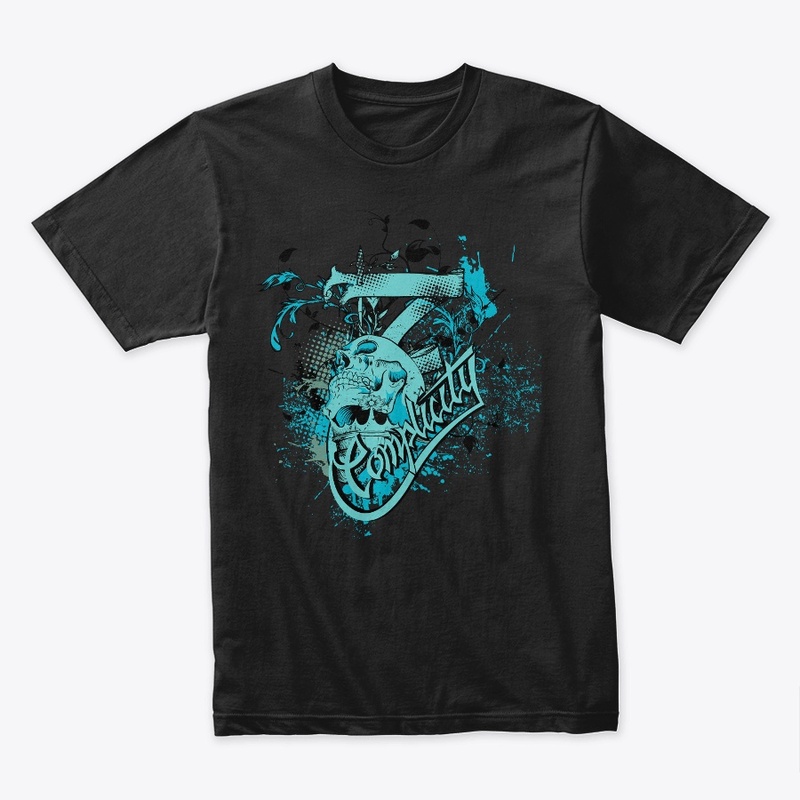 Blue skull with blue blood