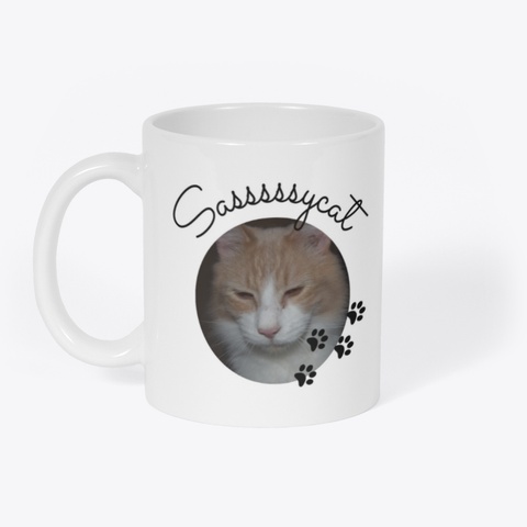 Sasssssy Cat Coffee Cup White Maglietta Front