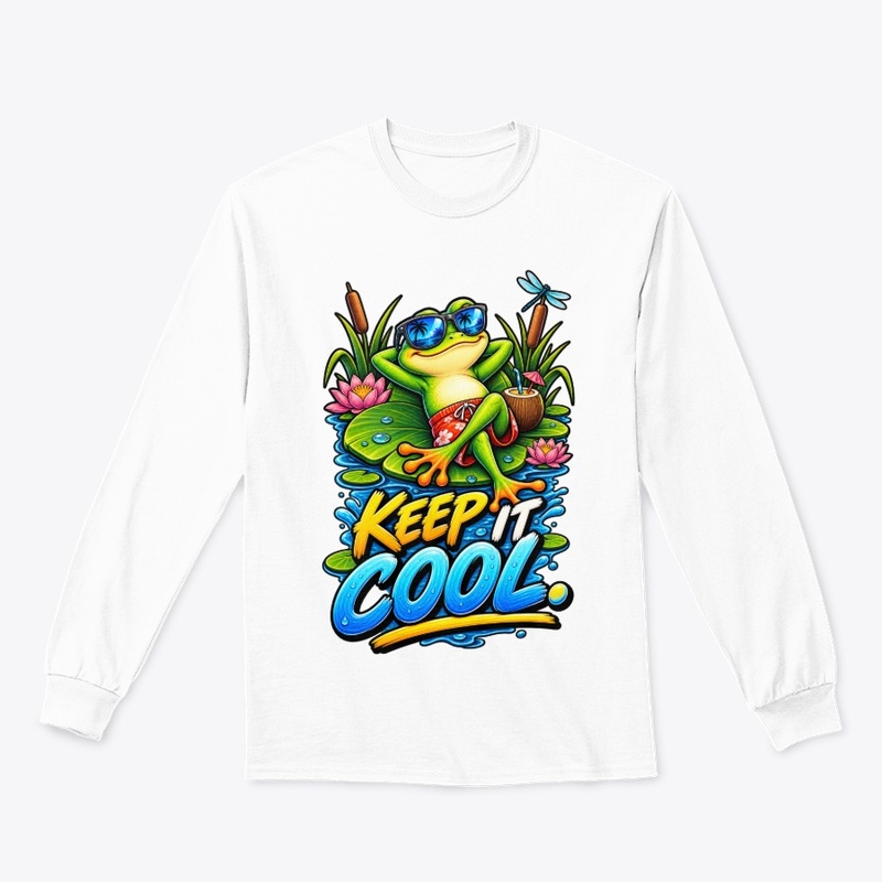 Keep It Cool Funny Frog T-Shirt Design 