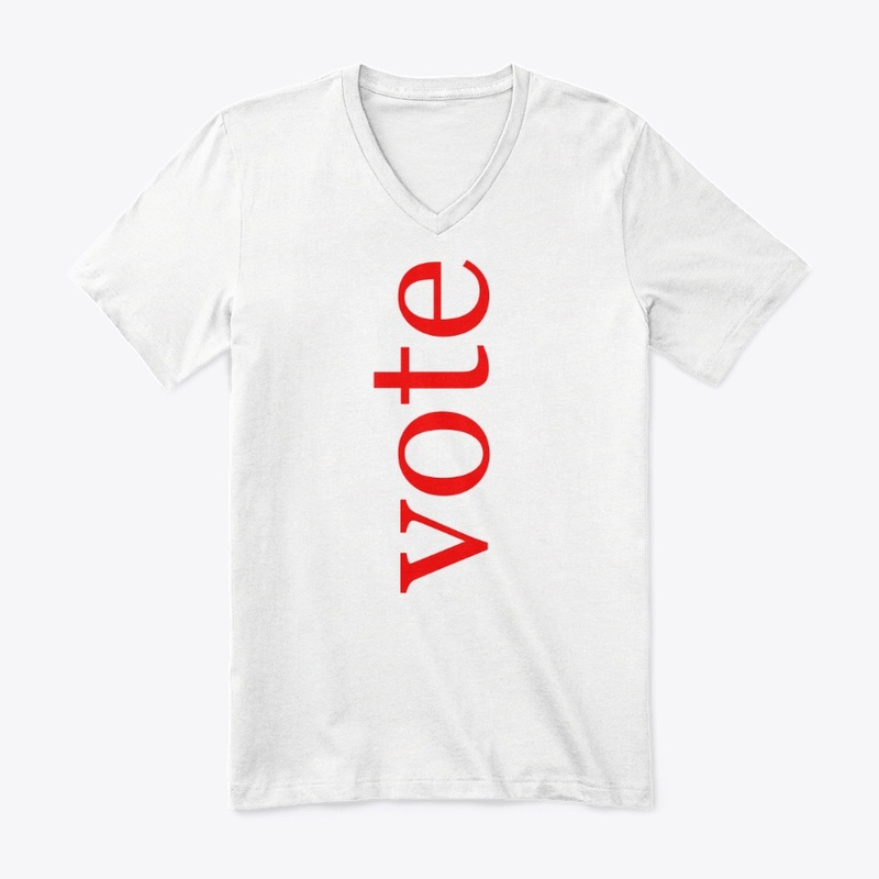 Vote Written in Red Vertical