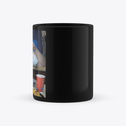 Time Ta Eat 9 Patty Burger Mug Black T-Shirt Right
