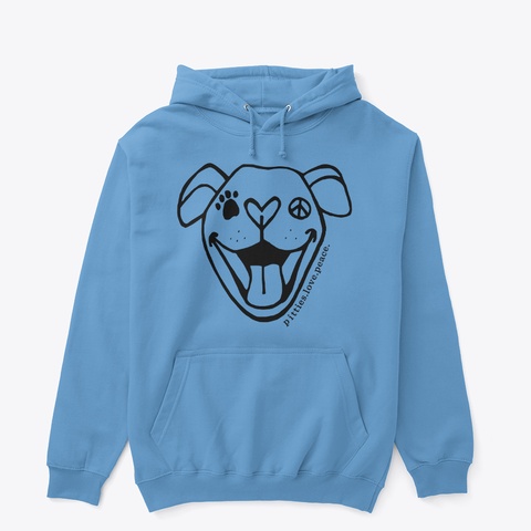 Smiling Pittie Carolina Blue Maglietta Front