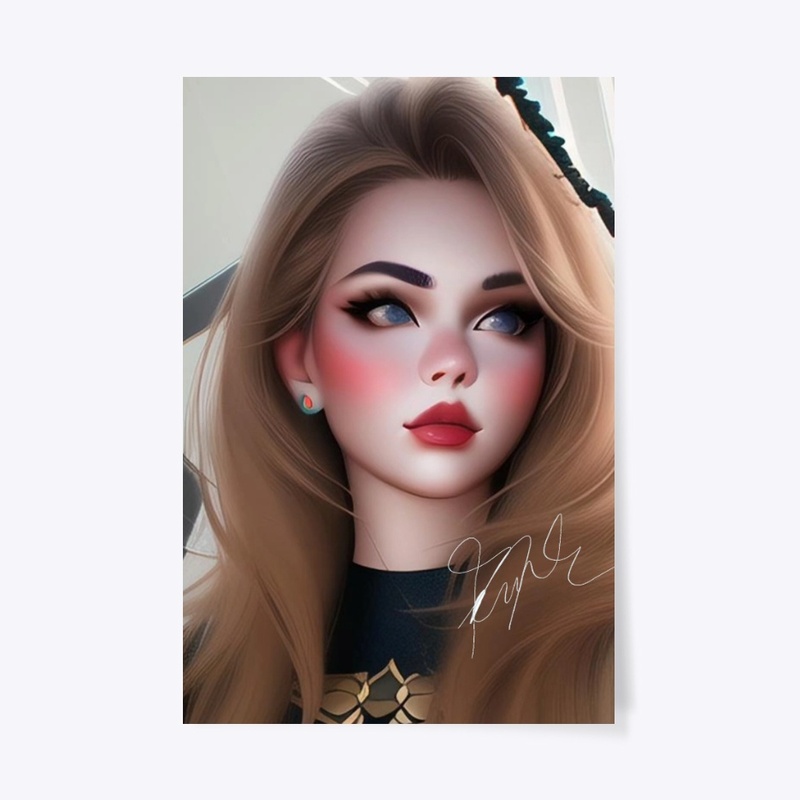 Anime Manga Themed Girl Portrait