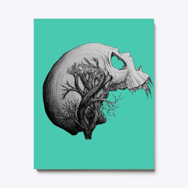 Skull "thinking" tree Clothing and Print