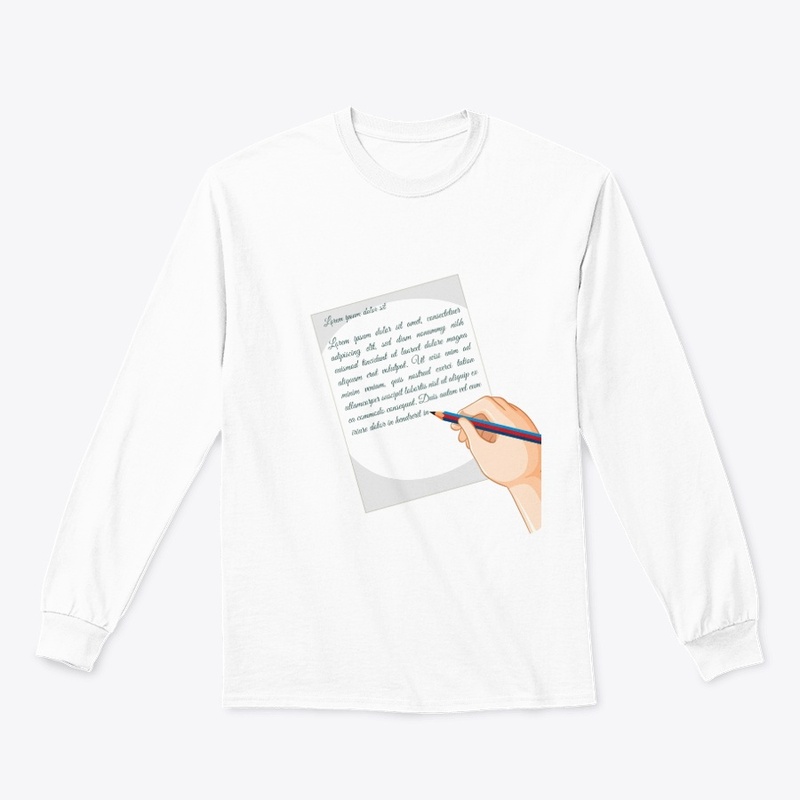 Human hand with pen writing on paper
