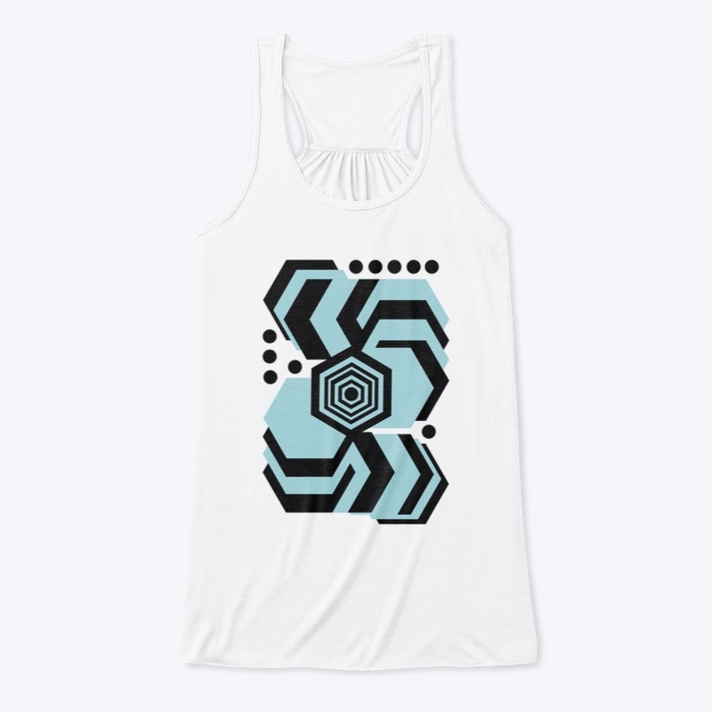Teal & Black Abstract Tops & Leggings