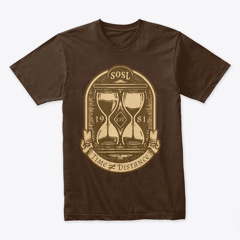 Time is not distance tee in sepia tones
