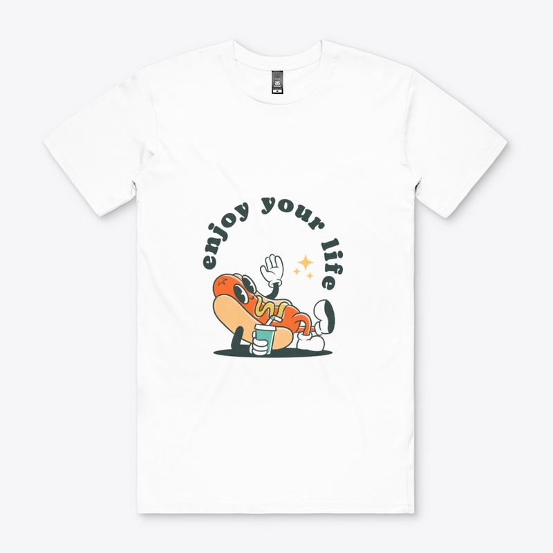 Orange Retro Hotdog Illustration T-Shirt
