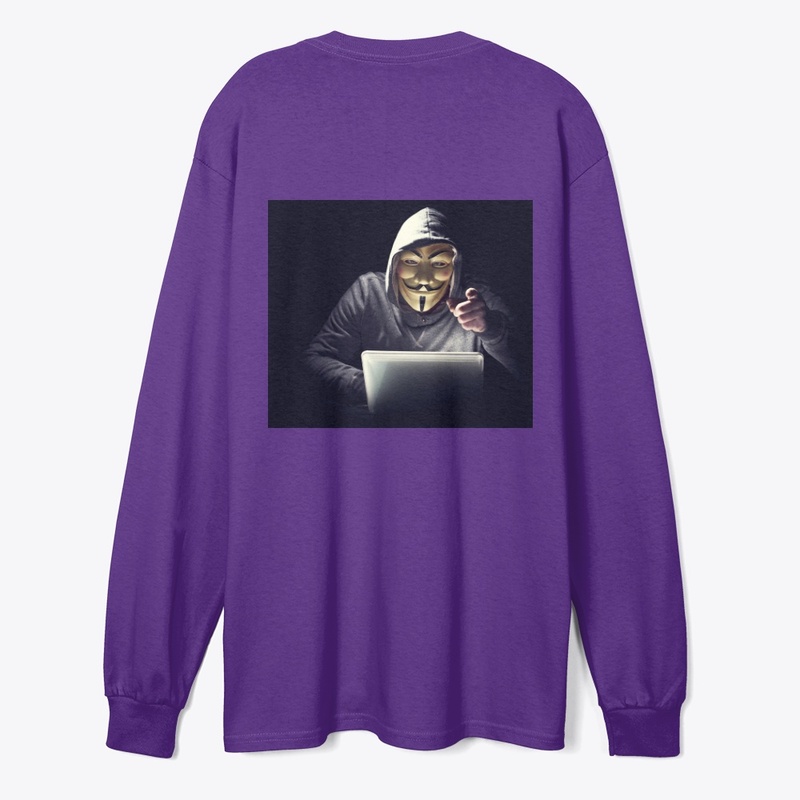 A Hacker use Laptop  Long sleeve Tee