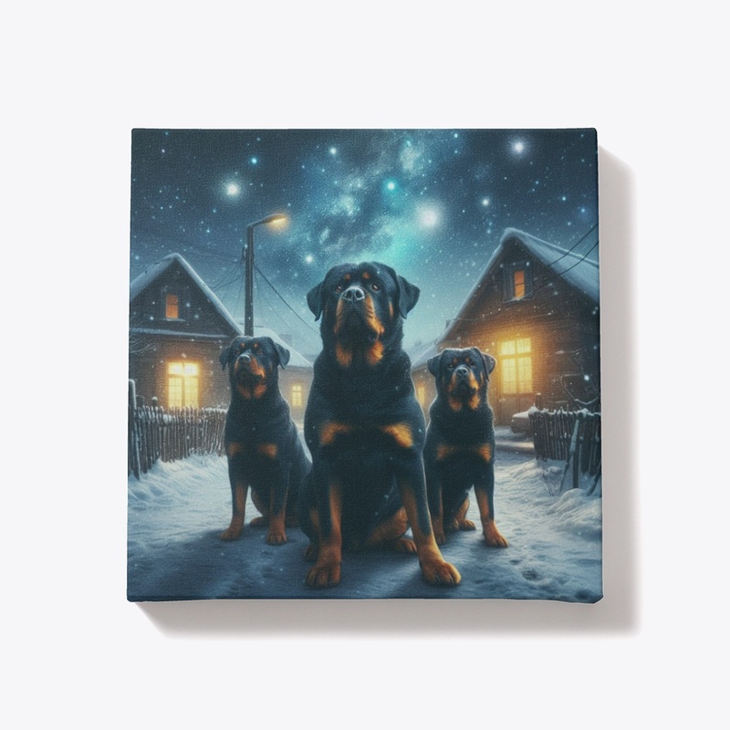 Rottweiler's Winter Night
