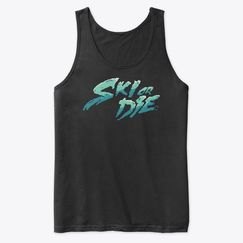 Ice Sunset Ski or die Pixel art Logo