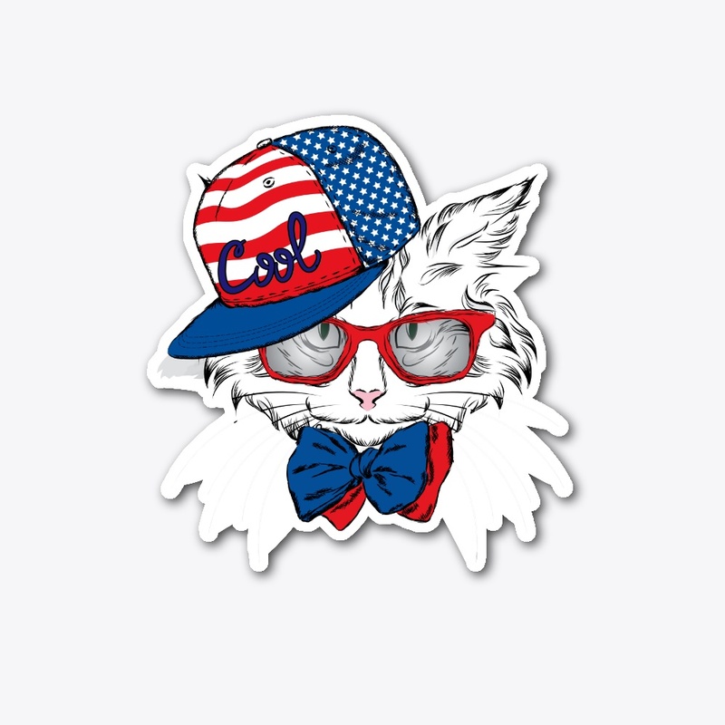 American Cool cat With a stylish bow