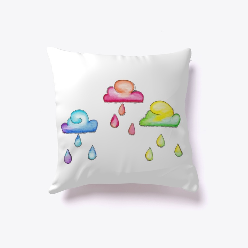 Watercolor Rainbow Clouds