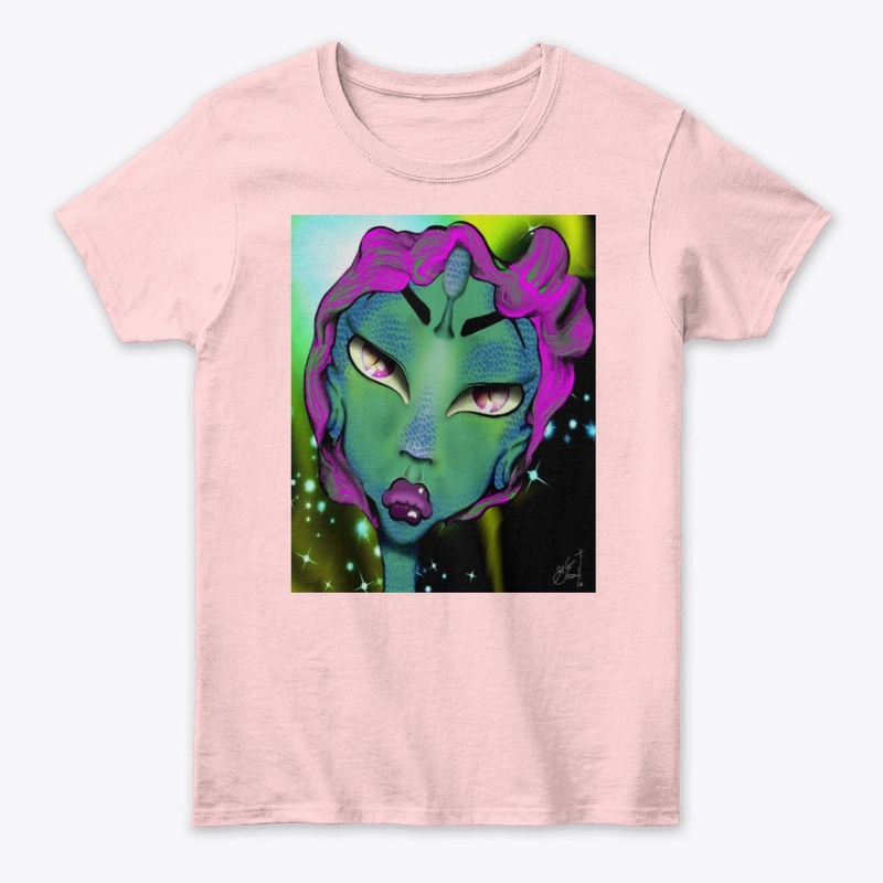 GREEN SNAKE EYED FEMALE ALIEN