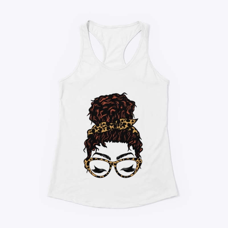 Curly red hair messy bun cat eye 
