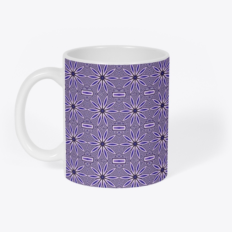 Blue Fractal Flower Pattern