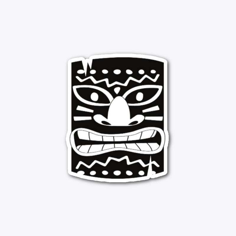 Die and Cut Black and white Face Sticker