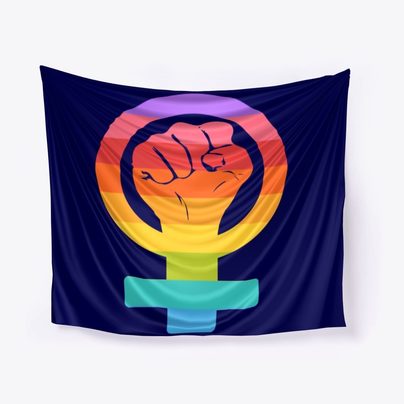 Colorful female activist symbol