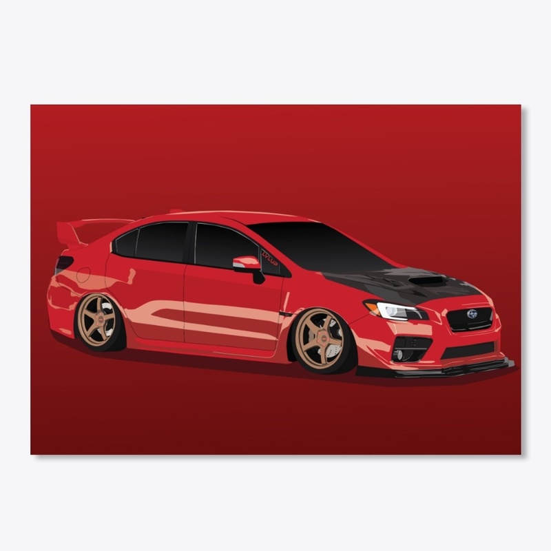 Red Subie WRX illustration