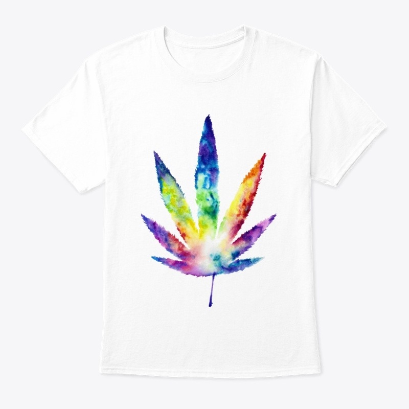 Watercolor Tie Dye Marijuana Leaf Art