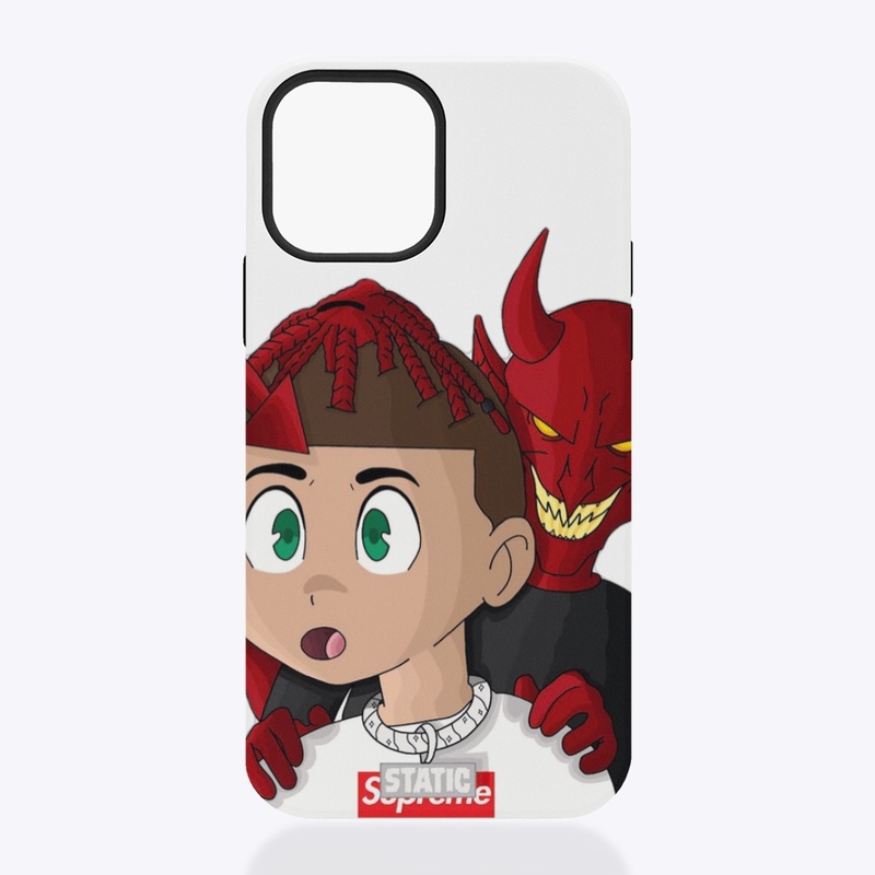 LIL STATIC "DEMONS" IPHONE CASE WHITE