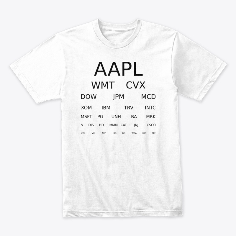Snellen Chart Stock Tickers | Black