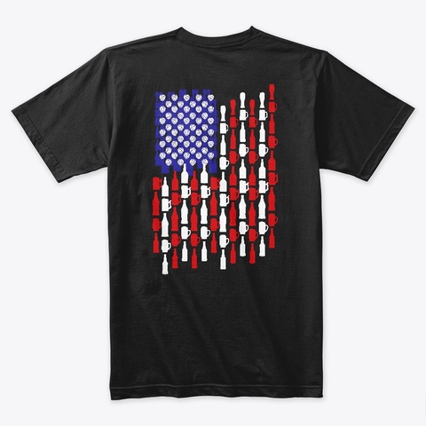 Red, White, And Brew Black T-Shirt Back