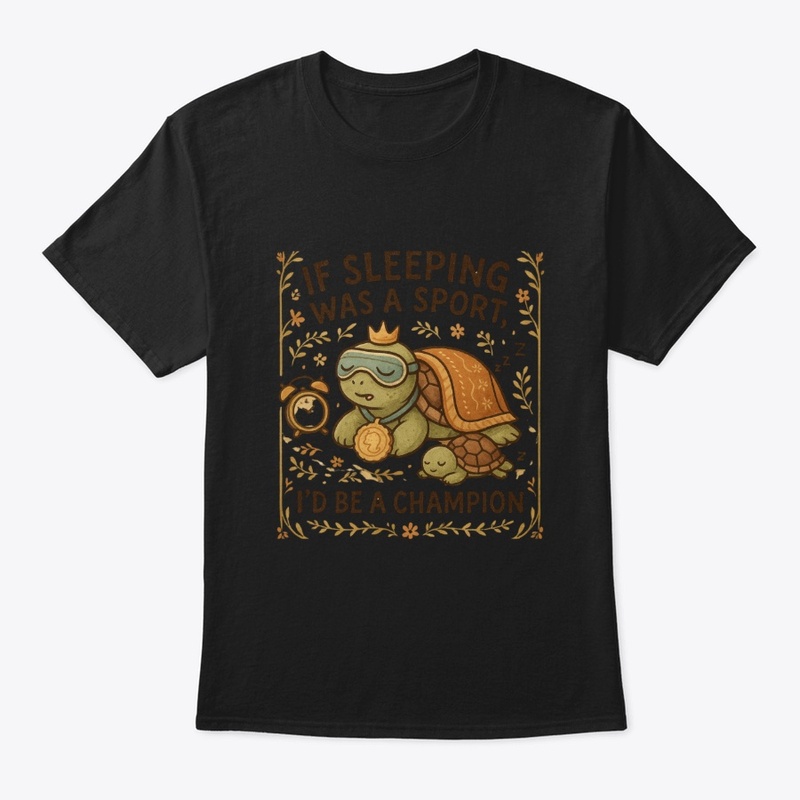 Sleep Champion | Cozy & Funny Turtle Tee