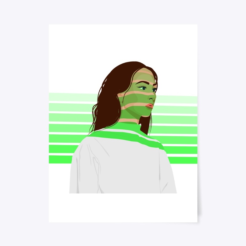Monocromatic stripes - Neon green