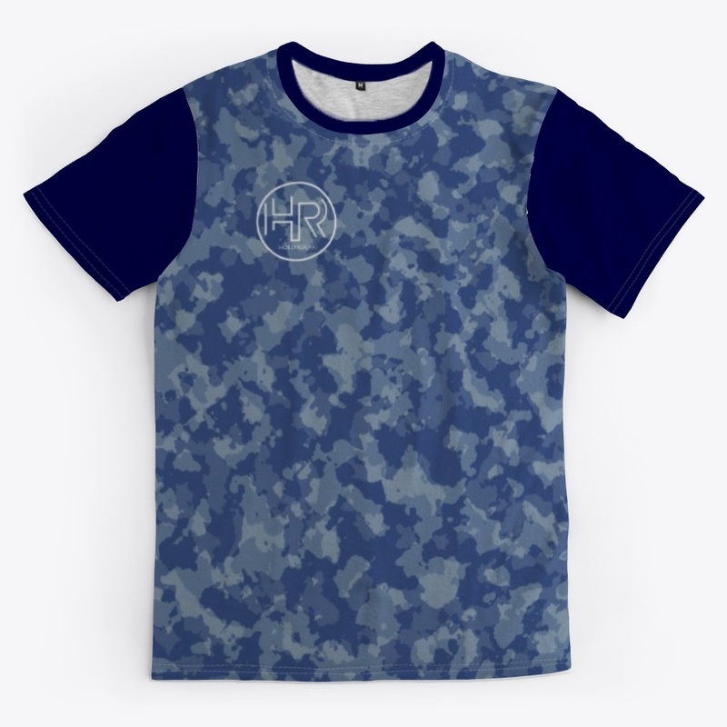 Blue Camo Tee Solid Sleeve