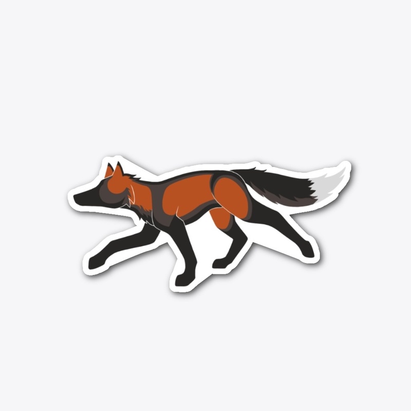 Plain running logo fox