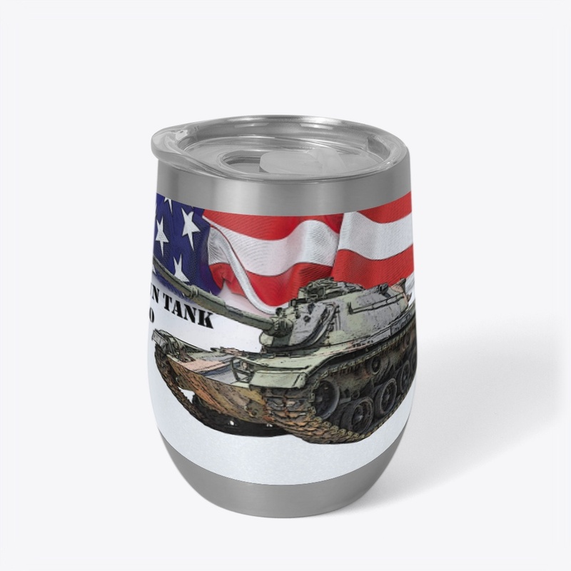 M60 Tank w/American flag background