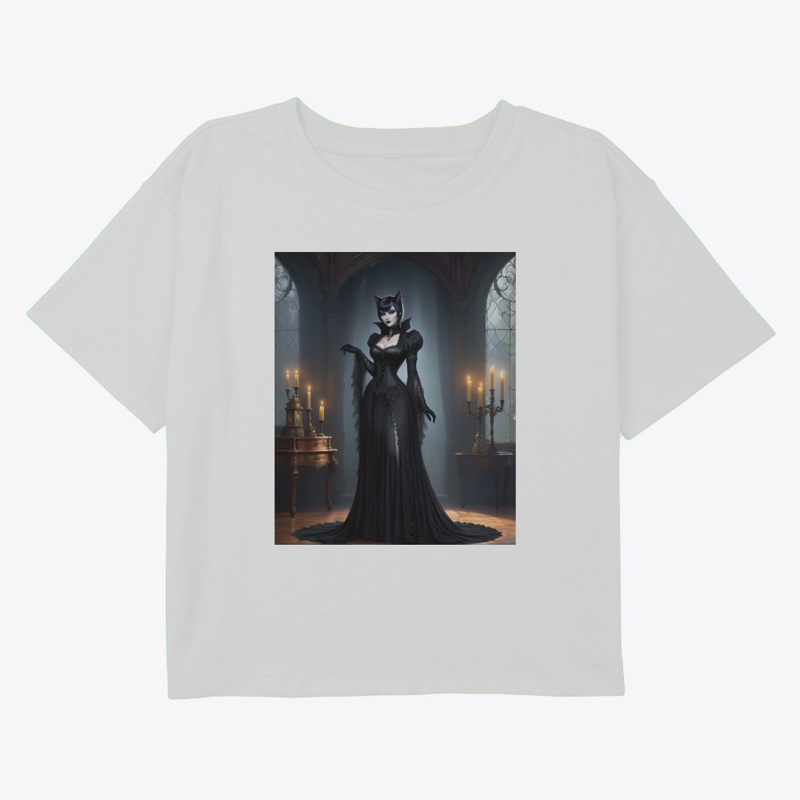 Gothic Catwoman in Elegant Attire