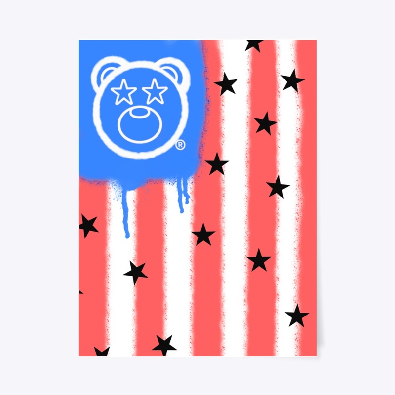 Artsy Bear USA Heritage Art Print