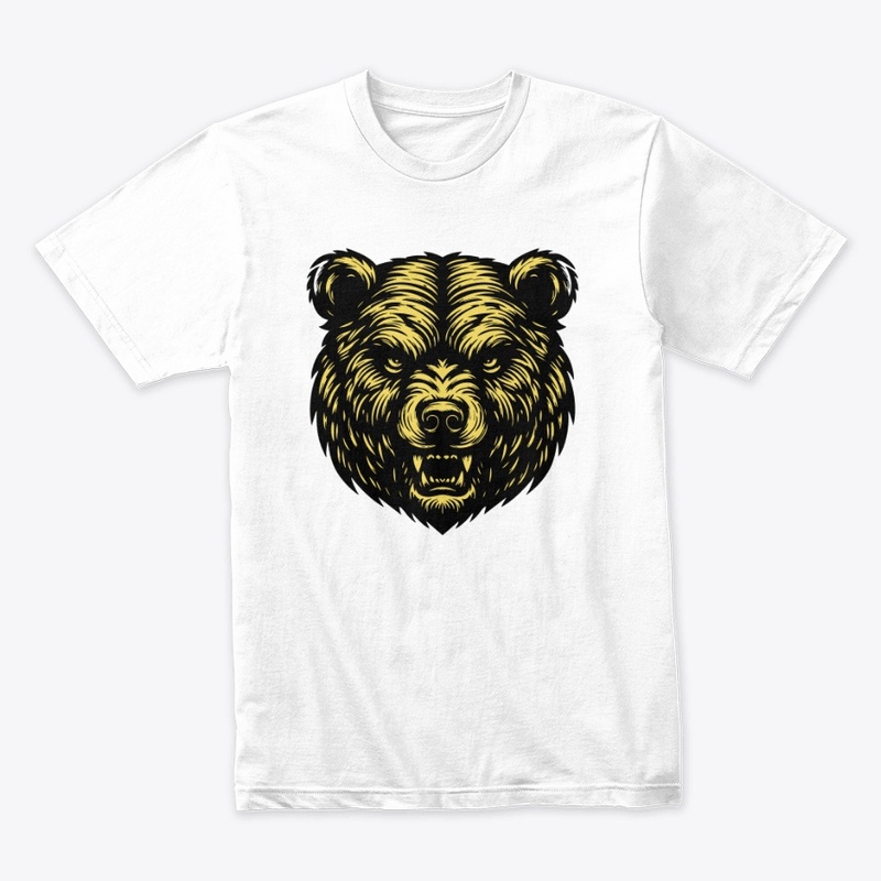 Angry Bear Head Design Fierce Wildlife