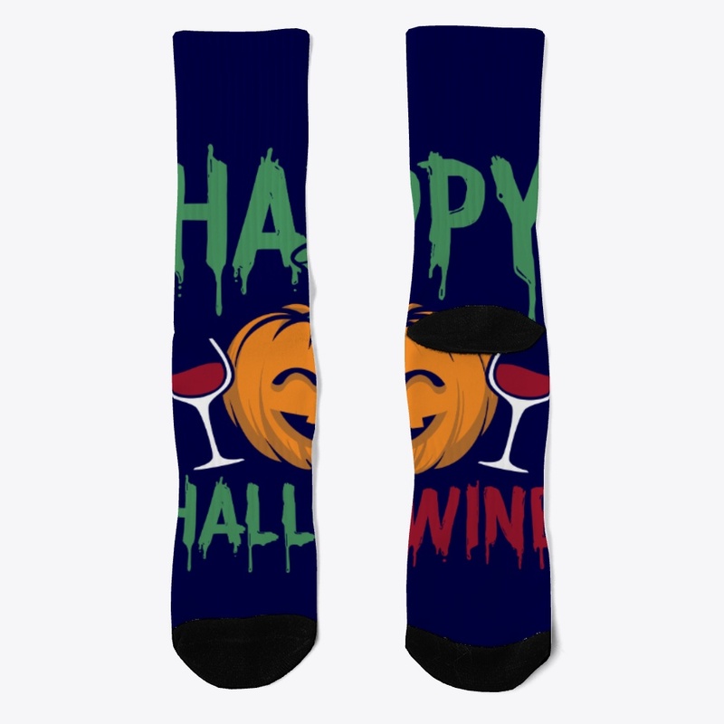 Happy Hallowine Halloween mask and shirt