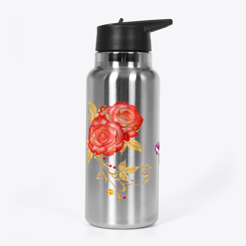 Rose Flower Design on Drinkware