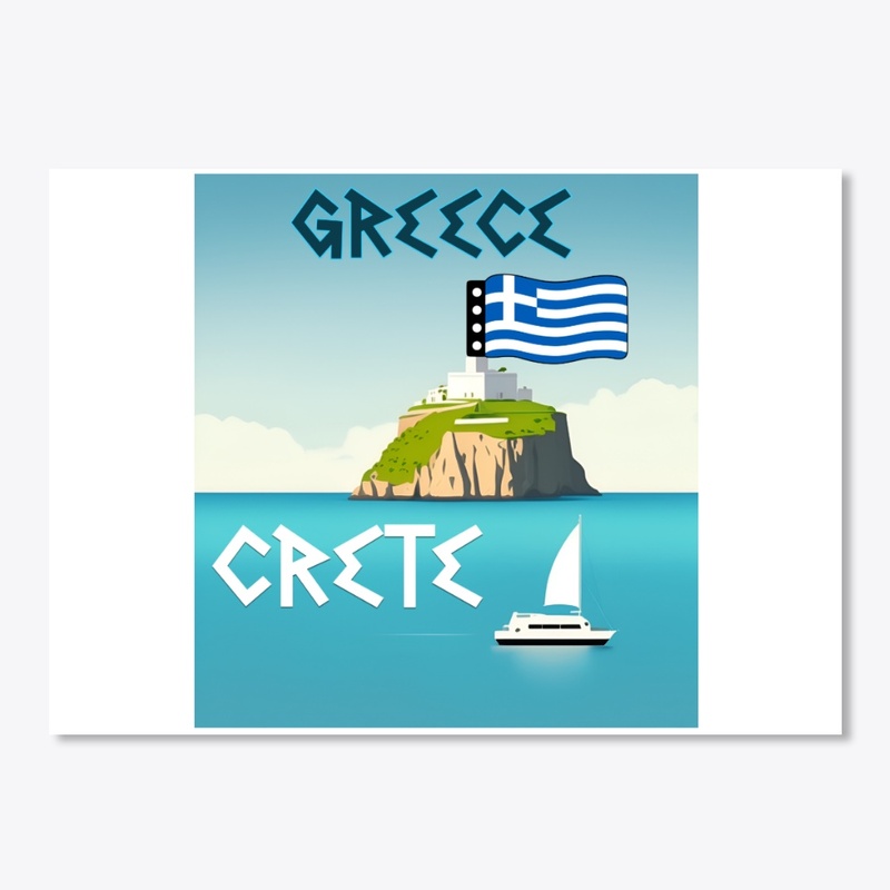 Greece Crete Flag Map