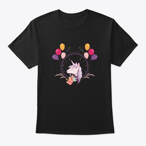 Unicorn Kids Black T-Shirt Front