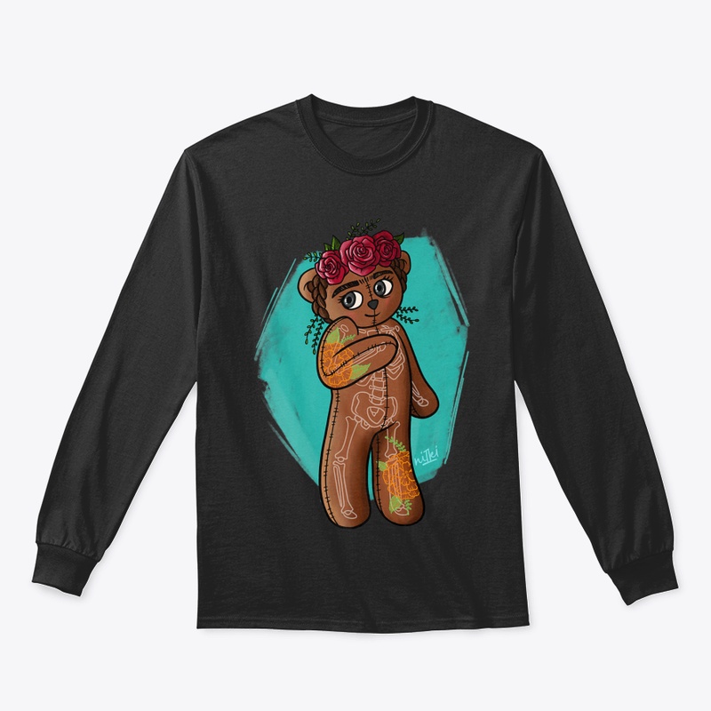 Floral Skeletal Teddy Bear Premium T Shi