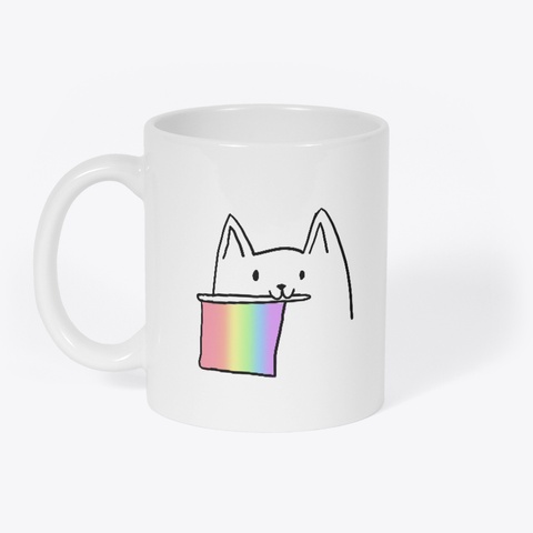 Gay Cat White T-Shirt Front