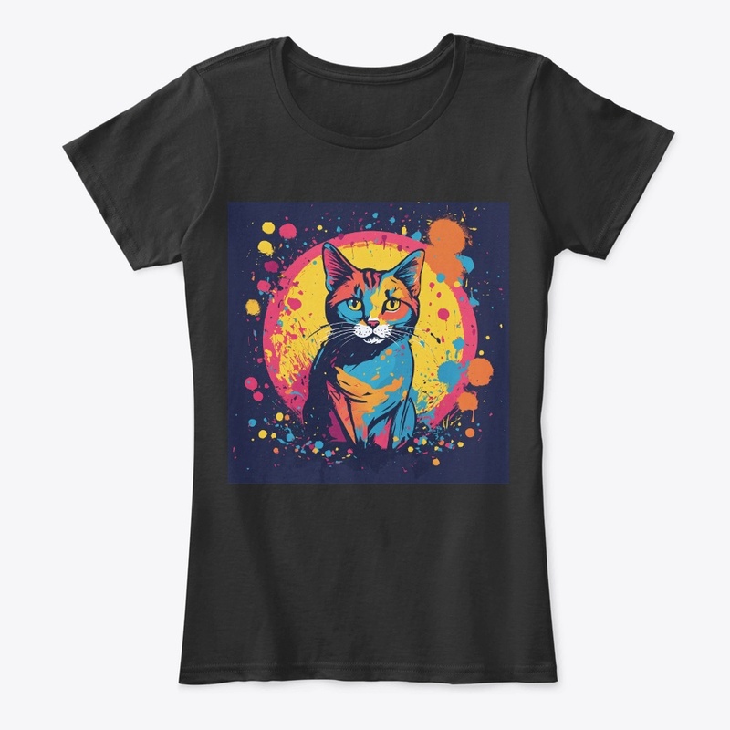 Cute cat art t shirt design